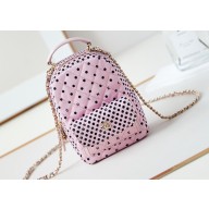 Chanel Printed Fabric & Gold-Tone Metal Mini Backpack Bag AP3753 Pink 2024