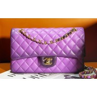 Chanel Gradient Lambskin & Gold-Tone Metal Classic Flap 11.12 Handbag A01112 Light Purple 2024