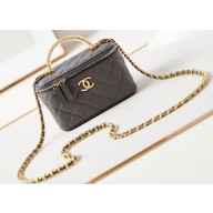 Chanel Lambskin, Resin & Gold-Tone Metal Clutch with Chain Bag AP3820 Dark Gray 2024