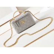 Chanel Lambskin, Resin & Gold-Tone Metal Clutch with Chain Bag AP3820 Light Gray 2024