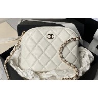Chanel Lambskin & Gold-Tone Metal Clutch with Chain Bag AP4000 White 2024