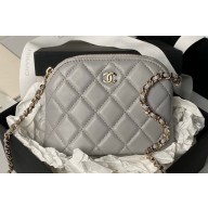 Chanel Lambskin & Gold-Tone Metal Clutch with Chain Bag AP4000 Gray 2024