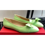 Ferragamo Ballet flats Green with padded Vara bow 2024