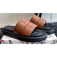 Dolce & Gabbana Padded and quilted Nappa-look fabric Men's sandals Brown 2024