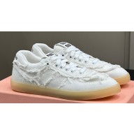 Miu Miu fringed edges Canvas sneakers White 2024