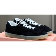 Miu Miu fringed edges Canvas sneakers Black 2024