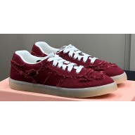 Miu Miu fringed edges Canvas sneakers Red 2024