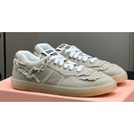 Miu Miu fringed edges Canvas sneakers Beige 2024