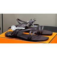Hermes June sandals with iconic Kelly buckle and straps in calfskin Coffee 2024