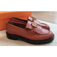 Hermes Heel 4.5cm Impact loafers with iconic Glenan buckle in calfskin Brown 2024