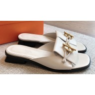 Hermes Heel 2.5cm Isle sandals with iconic Glenan buckle in calfskin White 2024
