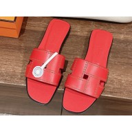 Hermes Idioma sandals with "Mosaique" motif in calfskin Red 2024