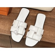 Hermes Idioma sandals with "Mosaique" motif in calfskin White 2024
