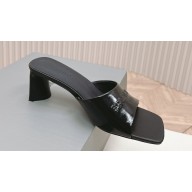 Balenciaga Duty Free 60mm Sandals in shiny soft sheepskin Patent Black 2024