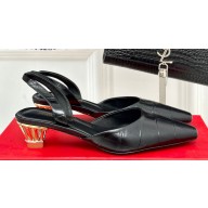 Ferragamo Cage heel slingbacks printed calfskin Black 2024