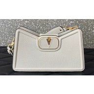 Valentino VLogo Leather shoulder bag in grainy calfskin White 2024
