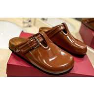 Valentino Fussfriend footbed Women/Men Fussbett Sabots in calfskin leather Brown 2024
