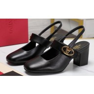 Valentino Heel 6.5cm VLogo Locker Mary-Jane slingback pumps in calfskin Black 2024