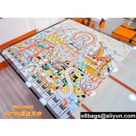 Hermes scarf 90x90cm in silk twill Top Quality 175 2024