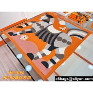 Hermes scarf 90x90cm in silk twill Top Quality 167 2024