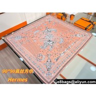 Hermes scarf 90x90cm in silk twill Top Quality 168 2024