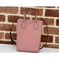 Gucci GG super mini bag with strap leather 790133 Rose beige 2024