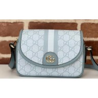 Gucci Ophidia GG mini shoulder bag 772239 Dusty blue GG Supreme canvas 2024