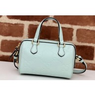 Gucci GG super mini top handle bag leather 790130 Light Green 2024