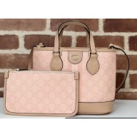 Gucci Ophidia mini tote bag 811716 Dusty pink GG Supreme canvas 2024