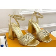 Louis Vuitton Heel 9cm Shake Sandals Perforated calf leather Gold 2024