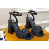 Louis Vuitton Heel 9cm Shake Sandals Perforated calf leather Black 2024