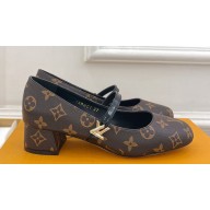 Louis Vuitton Heel 3.5cm Romy Mary Jane Pumps Monogram Canvas 2024