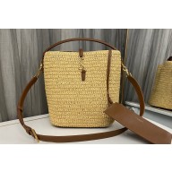 Saint Laurent LE 37 bag in woven raffia and vegetable-tanned leather 773991 Beige 2024