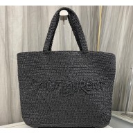 Saint Laurent Tote bag in raffia 776763 Black 2024