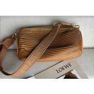 Loewe Large Bracelet Pouch Bag in pleated nappa Warm Desert