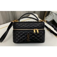 Saint Laurent Gabi Mini Vanity Bag in quilted lambskin 766731 Black 2024