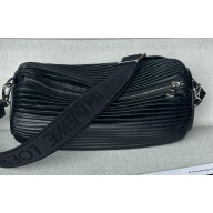 Loewe Large Bracelet Pouch Bag in pleated nappa Black