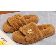Louis Vuitton Shearling LV Bliss Comfort Mules Brown 2024