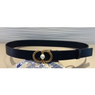 Dior Width 3cm 30 Montaigne Jolie Belt in Smooth Calfskin Black