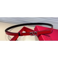 Valentino Vlogo Signature Reversible Belt In Metallic And Shiny Calfskin 10 mm 16