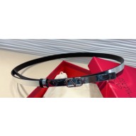 Valentino Vlogo Signature Reversible Belt In Metallic And Shiny Calfskin 10 mm 17