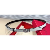 Valentino Vlogo Signature Reversible Belt In Metallic And Shiny Calfskin 10 mm 19