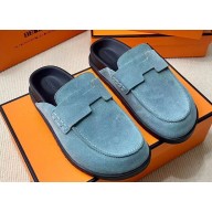 Hermes Go Women/Men mules in suede calfskin (original quality) 03