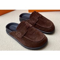 Hermes Go Women/Men mules in suede calfskin (original quality) 07