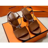 Hermes Elancée Sandals in calfskin Brown (original quality)