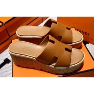 Hermes Eze 30 Sandals in calfskin Brown (original quality)
