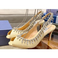 Aquazzura Heel 7.5cm Temptation Crystal Sandals Beige 2024