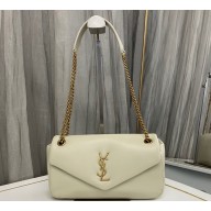 Saint Laurent Calypso Bag in plunged lambskin 734153 Creamy 2024