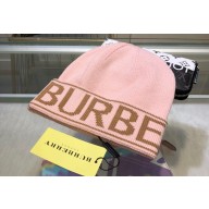 Burberry Logo Cashmere Beanie Pink