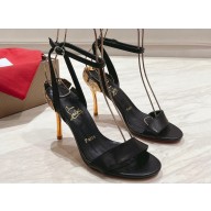 Christian Louboutin Heel 8.5cm Ginko Girl 85 leather and gold-tone Sandals in Leather Black 2024